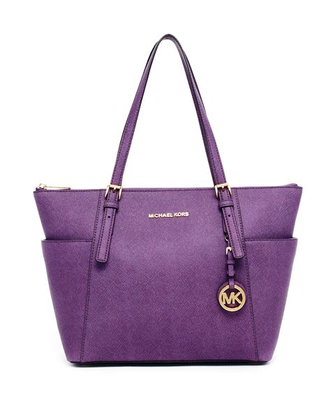 michael kors purple tote.